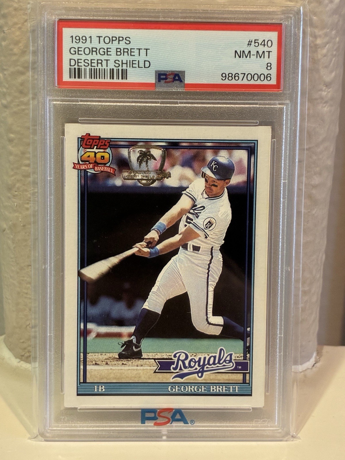 1991 Topps Operation Desert Shield #540 George Brett PSA 8 H