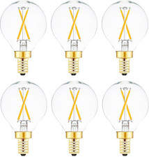 E12 Globe LED Bulb 25 Watt Equivalent Candelabra Base round Bulb, G16.5 LED 2W D