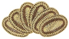 VTG Wicker Rattan Natural Woven Seagrass Boho Placemats Set of 6, Oval MCM