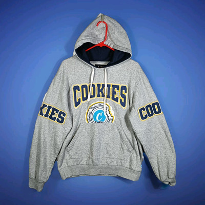 Cookies International Hoodie Men Large Gray Berner Embroidered