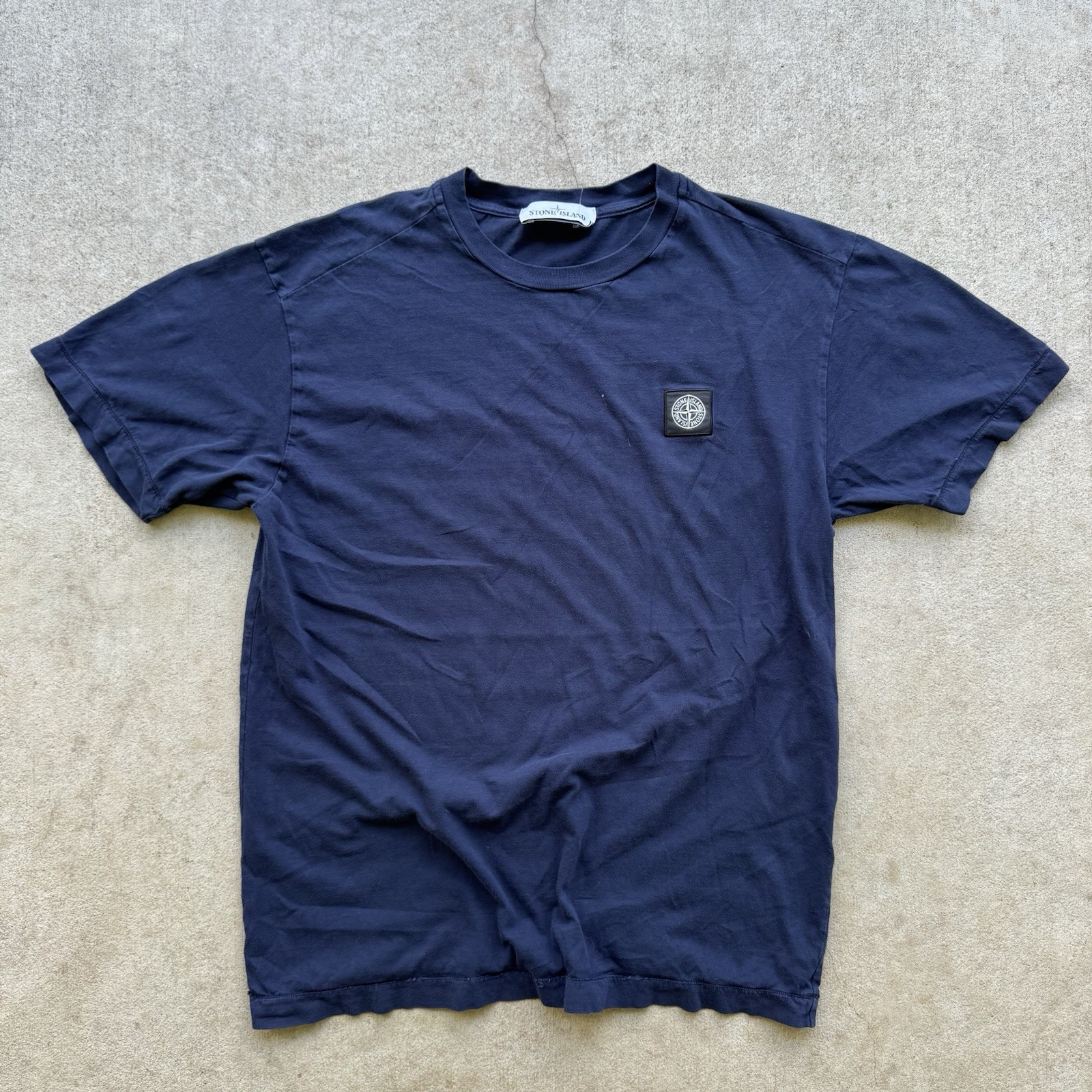 Stone Island Classic Logo Tee T Shirt Massimo Osti Navy Blue Compass Medium