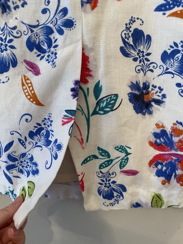 East 100% Linen Floral Dress Size 14 Multicoloured Shift Lined Wedding Occasion - Picture 9 of 10