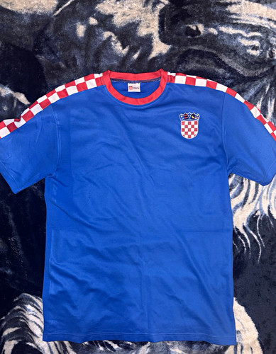 Croatia National Team Soccer Jersey Blue/Red/White Checkered Shoulders