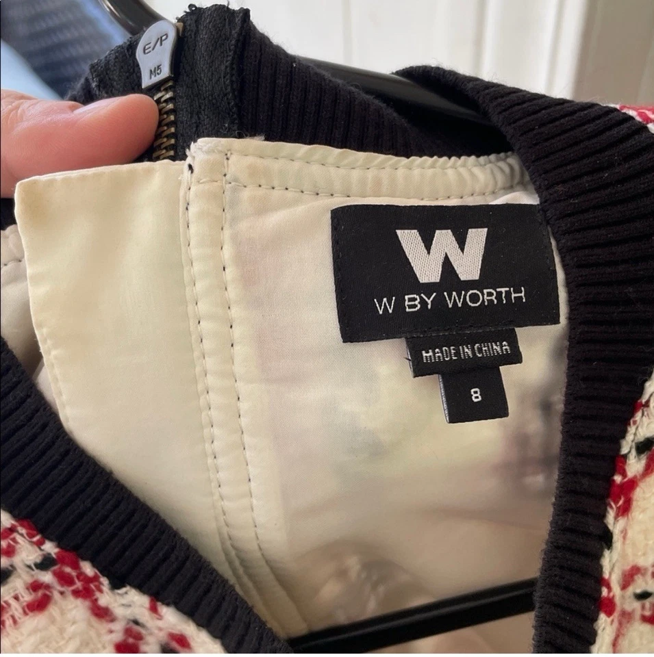 Suéter de tweed W By Worth con detalle de cremallera en la espalda talla 8 Foto 2 de 4