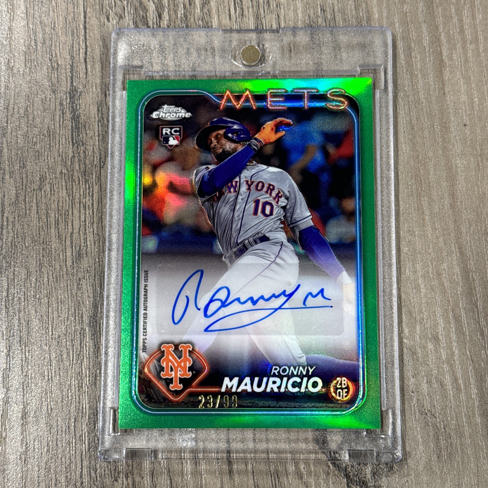 2024 Topps Chrome Update Series Ronny Mauricio Green Refractor Auto RC /99