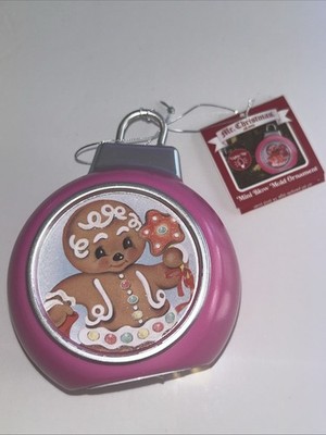 Mr Christmas 5'' Retro Gingerbread Man Holiday Blow Mold Pink Ornament NEW