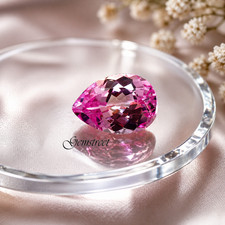 AAA Padparadscha Sapphire 7 Ct Pear Cut Certified Loose Gem From Sri Lanka