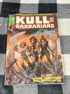 KULL AND THE BARBARIANS Vol 1 #3, RED SONJA (1975) Marvel Comics Magazine VG