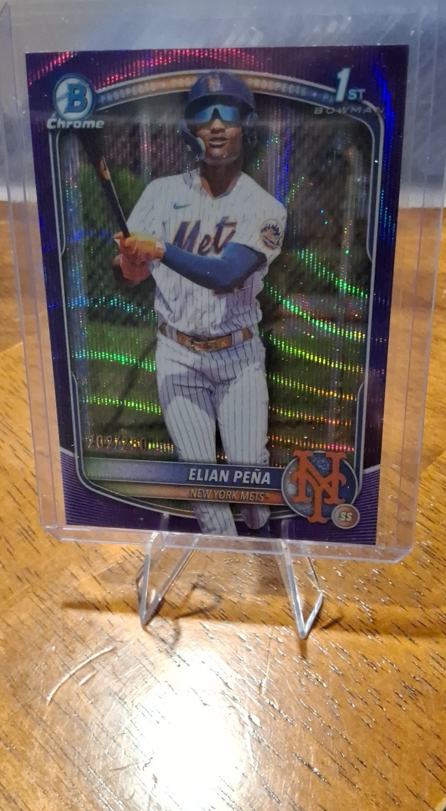 2025 Bowman Chrome - Prospects Elian Pena #BCP-155 Purple Wave Refractor /250 rc