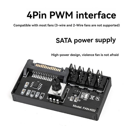 PWM Fan Speed Controller High Sata DC 4Pin Fan Governor NAS Server Fan1090 - Afbeelding 7 van 7