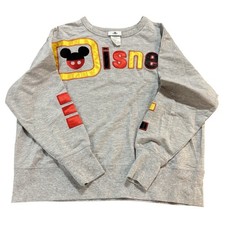 Disney Parks Walt Disney World Mickey Mouse Gray Applique Sweatshirt Womens M