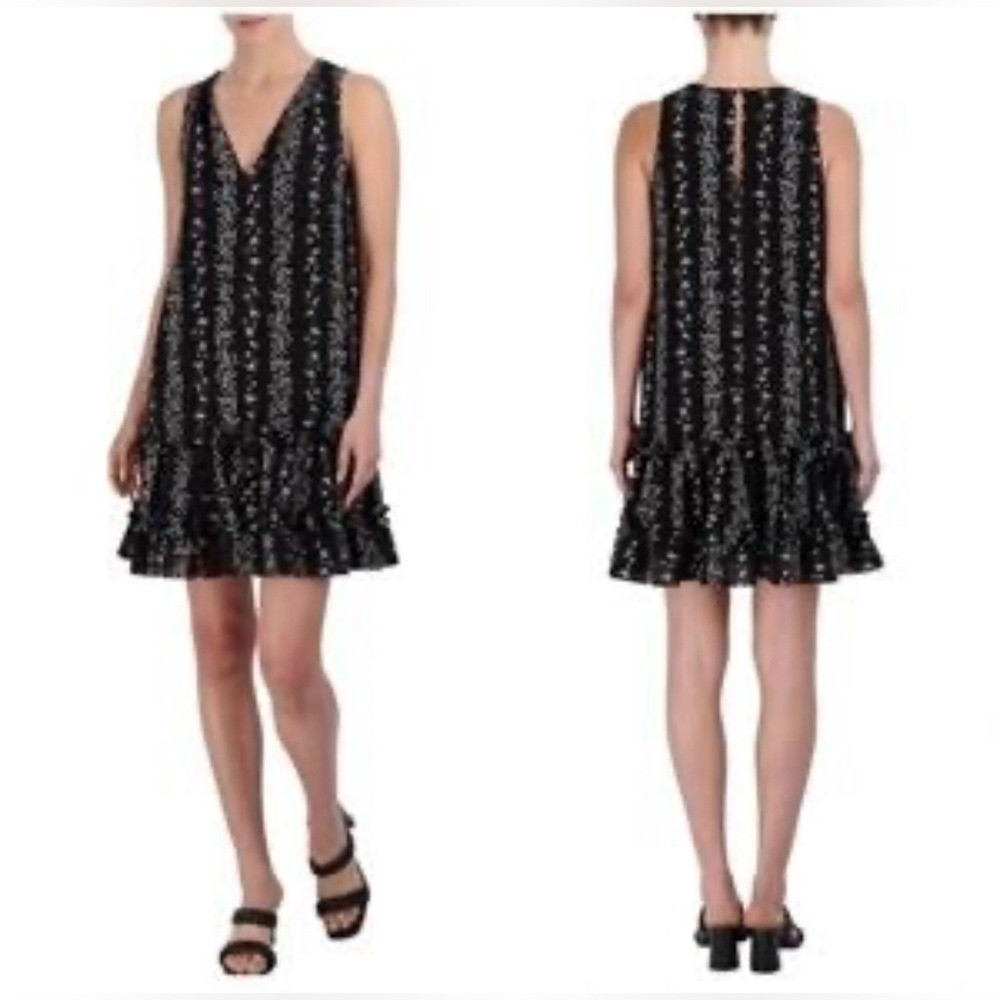 BCBG Paris Black & White Shift Mini Dress M