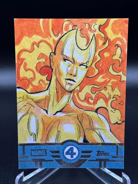 2026 Topps Finest Fantastic Four Lady Torch Sketch Card - Isiah Xavier Bradley