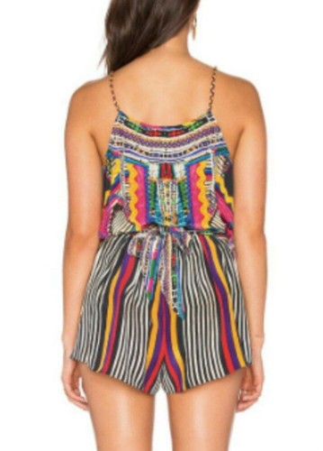 NUEVO CON ETIQUETAS XS CAMILLA Seda Multicolor DIAMANTES DE IMITACIÓN-Incrustado País de las Maravillas Mono ROMPER - Imagen 17 de 23