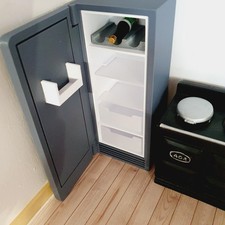 Grey SMEG Fridge 1:12 Scale Dolls House Miniature