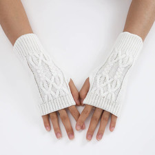 Unisex Fingerless Thermal Gloves Winter Warm Knitted Half Finger Men Women