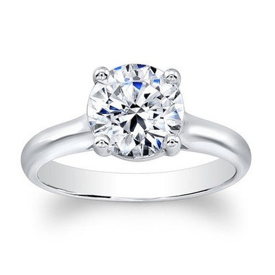 2,00 ct Rundschliff FL/D-zertifizierter Moissanit-Solitärring 14 kt Weißgold Größe 7