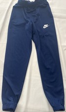 Boys Nike Track Pants Size Small Navy Blue Elastic Waist Elastic Ankle Bottoms