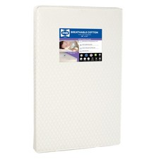 Sealy Baby Breathable Waterproof Cotton Portable Mini Crib Mattress, Premium Sus