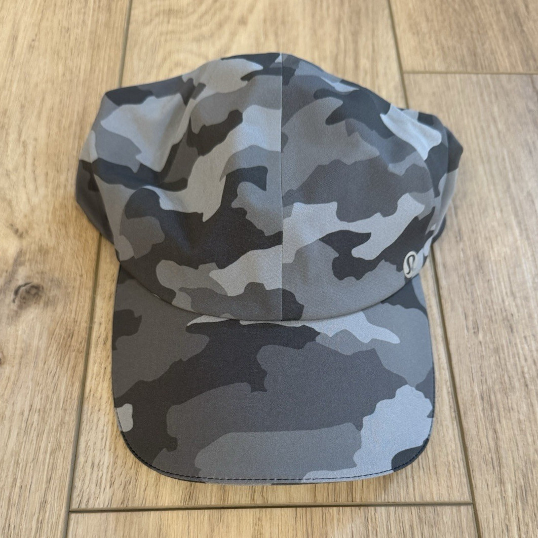 Lululemon Gray/Black Camouflage Baseball Cap Hat Adjustable One Size Outdoor