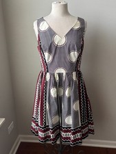 Maeve Anthropologie Moonsong Fit & Flare Geometric Dress Size 8