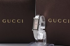 [Exc+4 w/box] Gucci 1500L Pink Shell 1P Diamond Pink Silver Qz Ladies Watch 