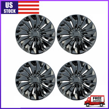 16 Set Of 4 Black Wheel Covers Snap On Full Hub Caps Fit R16 Tire Steel Rim 16 Set Of 4 Black Wheel Covers Snap On Full Hub Caps Fit R16 Tire Steel Rim