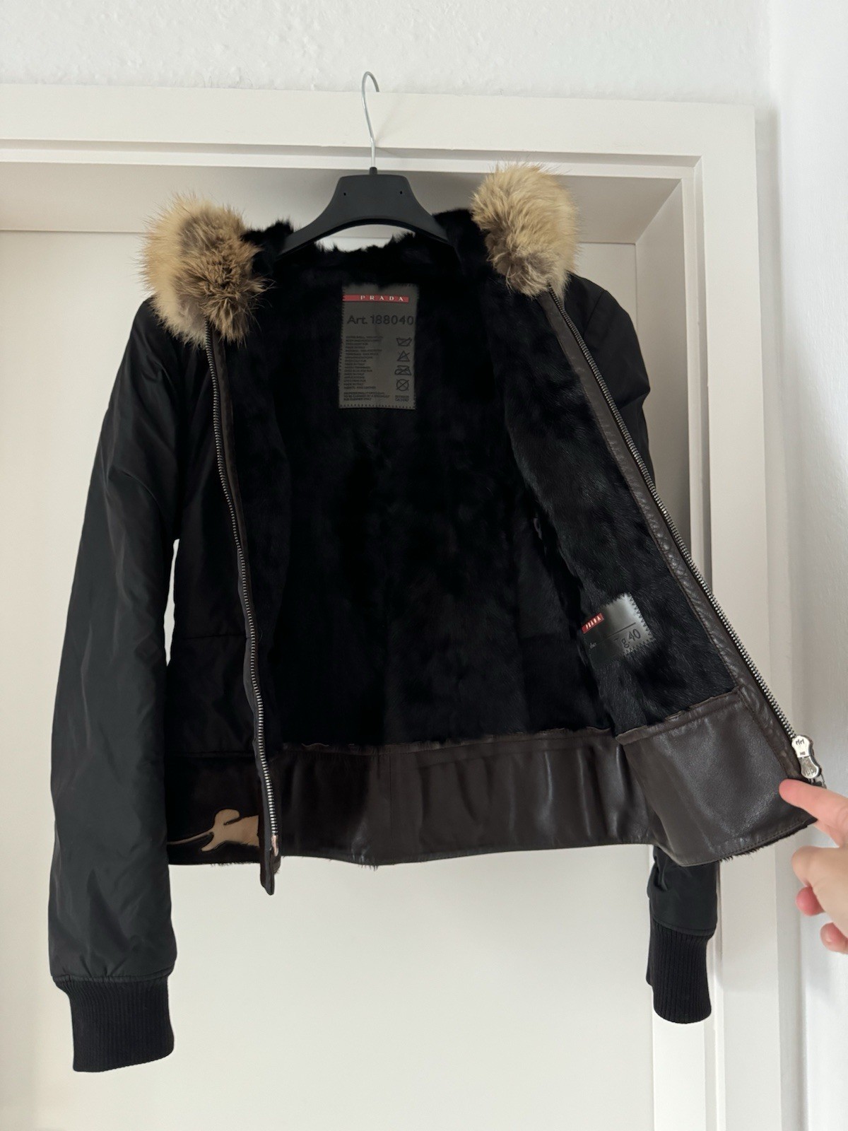 Authentic Prada Jacket Womens Jacket Down Nylon B… - image 3