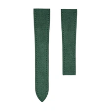 23/18mm Green Babele Leather Folding Watch Strap for Cartier Deployant Clasp