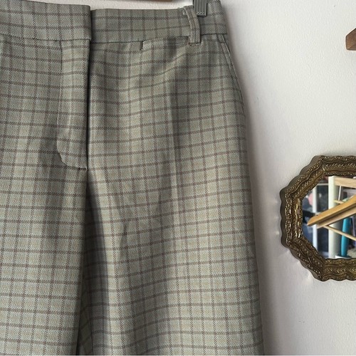 ARITZIA WILFRED karierte Damenhose weites Bein Wollmischung GRÖSSE 4 Academia
