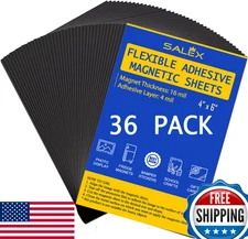 Magnetic Sheets w/ Adhesive Backing, 4x6" - 36pk Strong Craft Magnets DIY