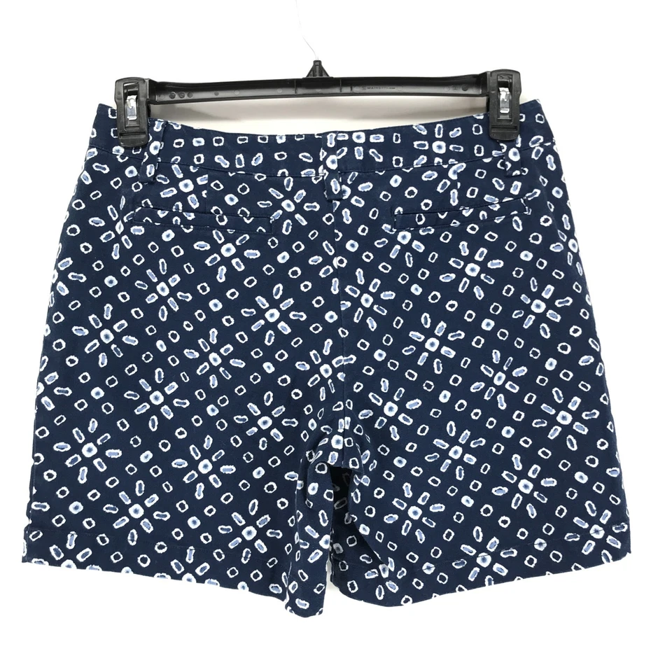 Lands' End Floral Print Shorts Women's Size 8 Petite Cotton Blend Summer Casual - Image 2 of 4