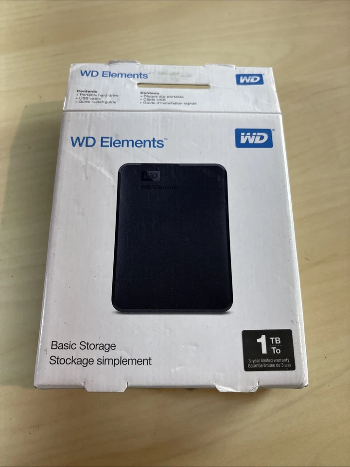 WD Elements Festplatte 1 TB HDD 2,5 Zoll extern Schwarz