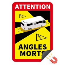 3x Wohnmobil Angles Morts Magnetfolie Warnung Toter Winkel uv beständig RV004