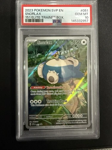 Pokemon Scarlet & Violet 151 ETB Snorlax #51 Promo Holo PSA 10 Gem