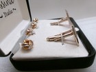 Messina Italia Cufflinks & 4 Knot Studs & Silver & Gold Tone Original  Box — photo 7