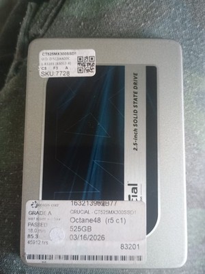 CRUCIAL MX300 525GB 2.5'' SATA SSD CT525MX300SSD1, Grade A, SKU 7728