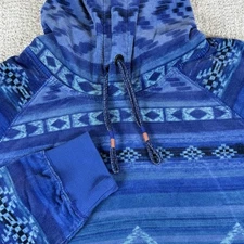 Scotch & Soda Men’s Large Aztec Southwest French Terry Corduroy Blue Hoodie