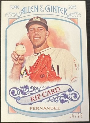 2015 Topps Allen & Ginter Rip Card Ripped Jersey Number Jose Fernandez 16/25