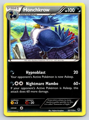 Honchkrow 52/119 Rare Phantom Forces Pokemon Near Mint