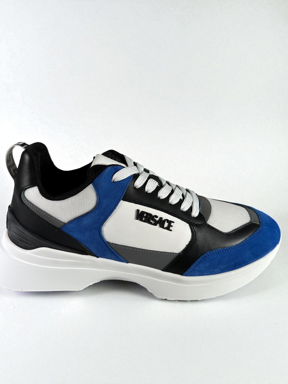 NIB Versace Shoes Black Fabric Suede Medusa Low Top Sneaker EU42 US9 $910