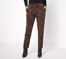 Susan Graver Liquid Knit Ava Slim-Leg Ankle Pants - Women's Petite 4X - Toffee