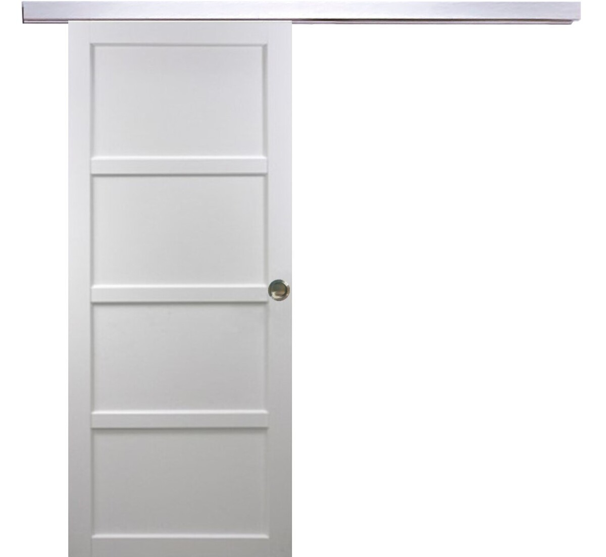 Porte coulissante Tamera 4 panneaux blanc H204 pour séparer un dressing ou une chambre
