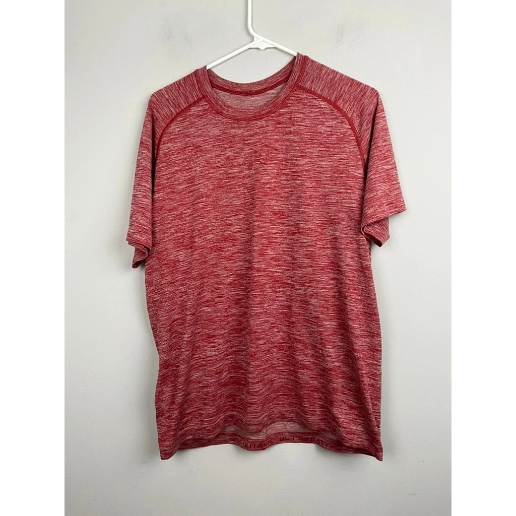 Lululemon Metal Vent Tech Short Sleeve Shirt Mens Medium Red Heathered Training