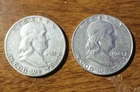 1951-P  1963-D Franklin half dollar very fine uncertified.