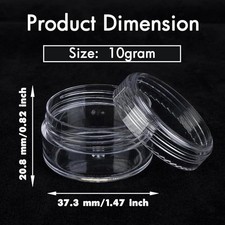 10 Gram, 14 Count, Small Plastic Containers with Lids