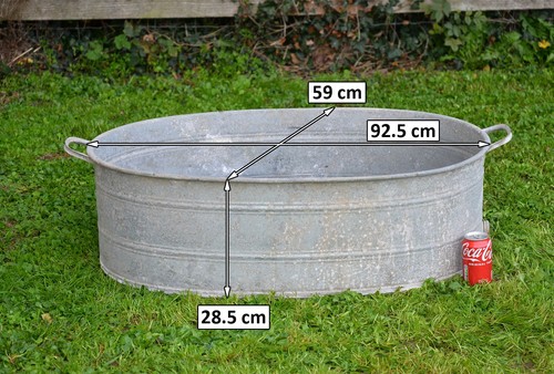 vintage old galvanized bath metal bath tub dog washing - 92.5 cm - FREE DELIVERY - Picture 8 of 11