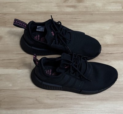 Adidas NMD_R1 V2 GX8312 Triple Black Pink Sneakers Womens 8 Fits Large
