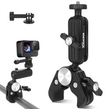 Super Clamp Camera Mount Double Ball Head Magic Arm with 1/4 Inch black