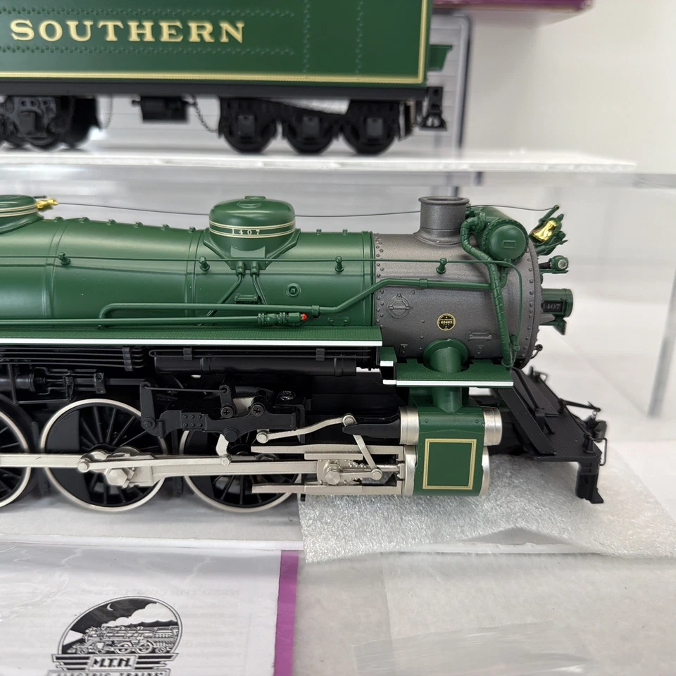 MTH Premier 20-3466-1 Southern Green 4-6-2 Ps-4 Steam PS.3 O Gauge Used #1407 - Image 3 of 4